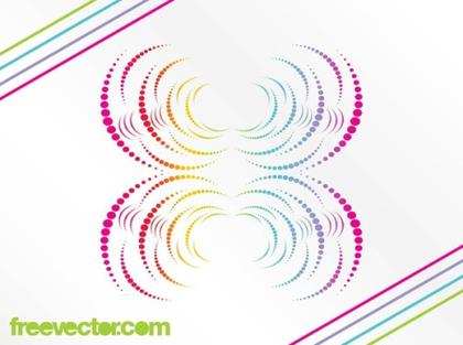 Rainbow Halftone Layout Free Vector