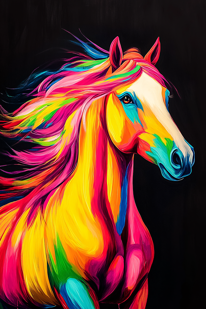 Rainbow Horse Portrait