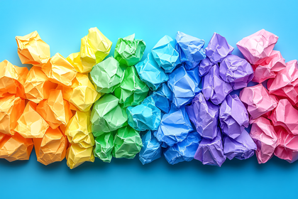 Rainbow of Crumpled Paper