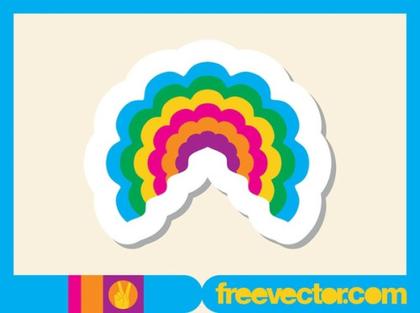 Rainbow Sticker Free Vector