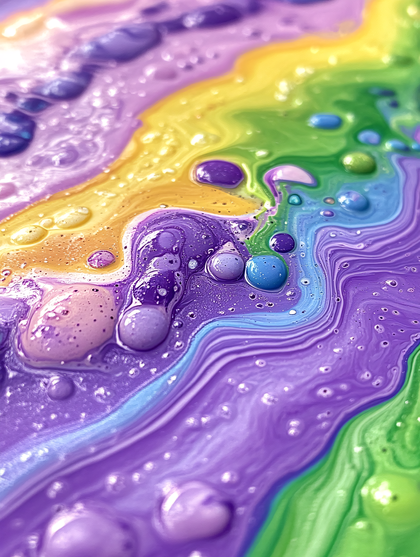 Rainbow Swirl Liquid Art
