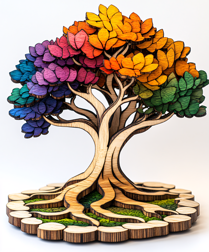 Rainbow Tree Laser Cut