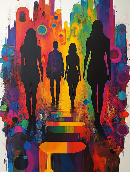 Rainbow Walkway Silhouettes