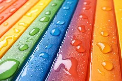 Rainbow Water Drops on Sticks