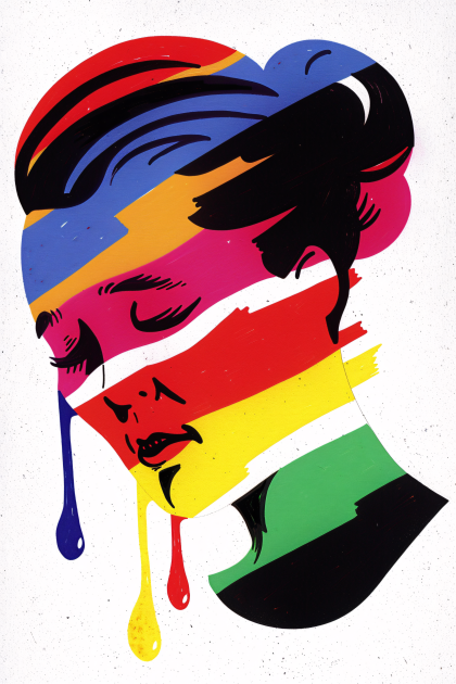 Rainbow Woman Dripping Tears