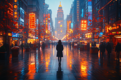 Rainy City Street