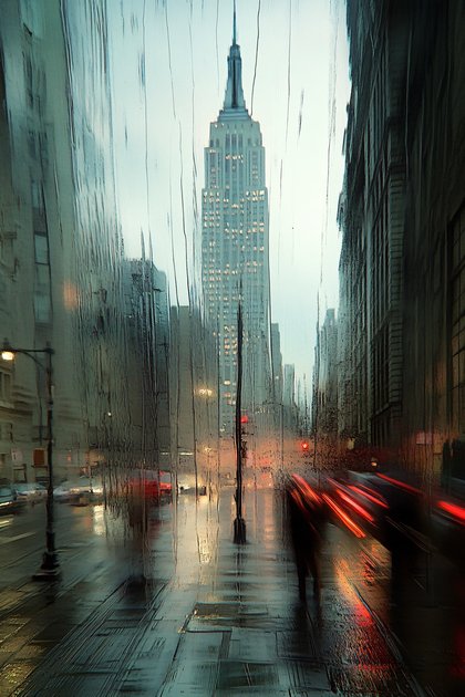 Rainy Day Empire State Building View