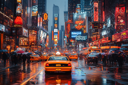 Rainy Day in Times Square