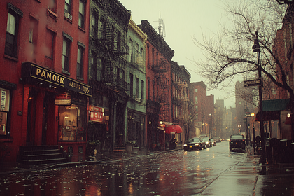 Rainy Day on a City Street