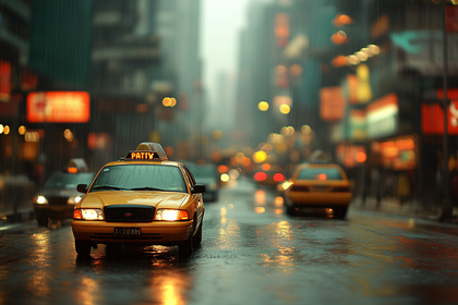 Rainy Day Taxi Ride