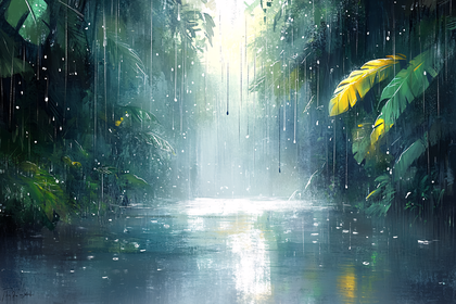 Rainy Jungle Landscape
