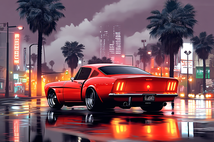 Rainy Night Drive in the City