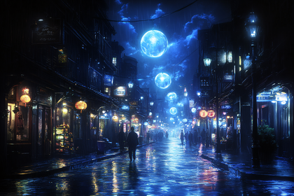 Rainy Night in an Asian City