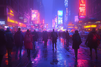 Rainy Night in Times Square