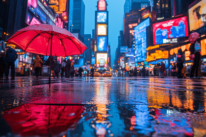 Rainy Night in Times Square