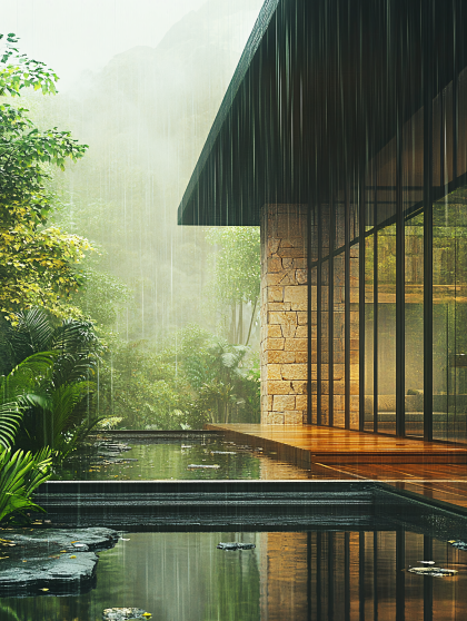 Rainy Tropical Modern Residence