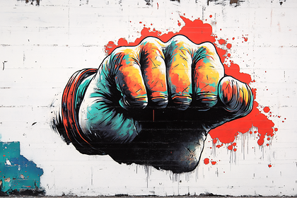 Raised Fist Graffiti