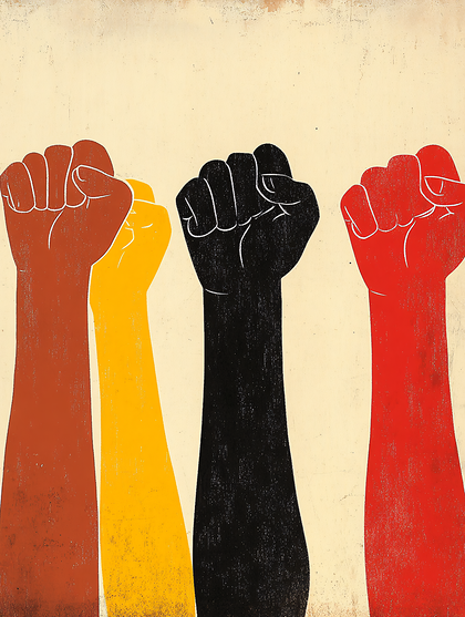 Raised Fists In Solidarity