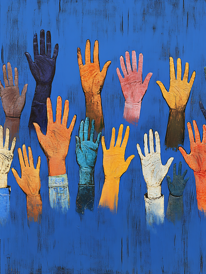 Raised Hands of Diversity
