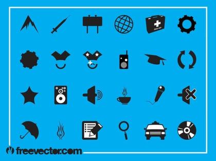 Random Icon Set Free Vector