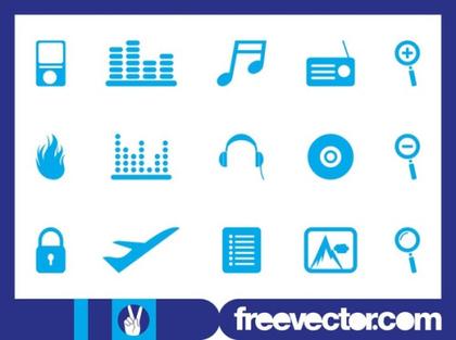 Random Icons Set Free Vector