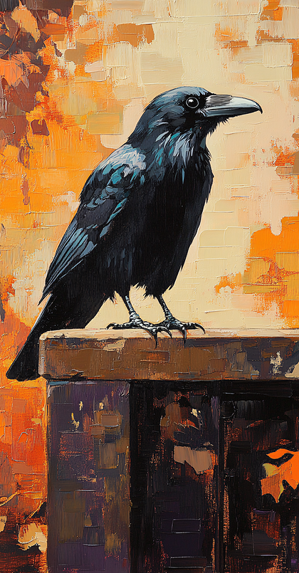 Raven On A Railing