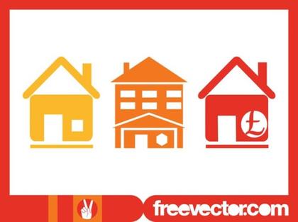 Real Estate Icons Free Vector
