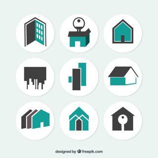 Real Estate Icons Free Vector