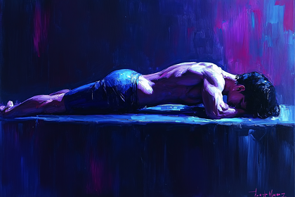 Reclining Figure in Blue Light