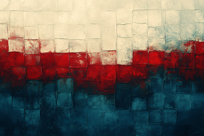Red and Blue Abstract Wall Art