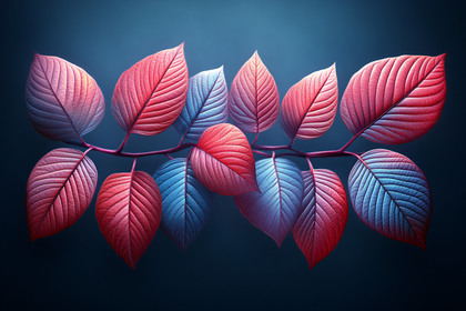 Red and Blue Botanical Branch