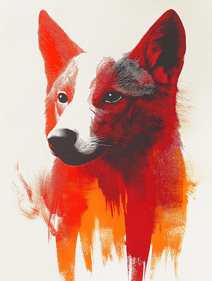 Red And White Dog Portrait