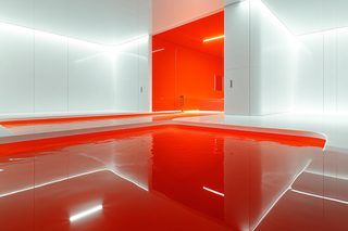 Red And White Modern Minimalist Interior Design