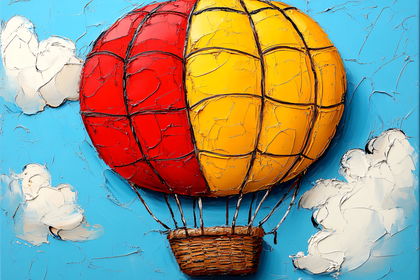 Red And Yellow Hot Air Balloon Painting