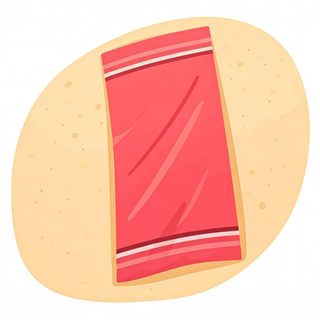 red beach towel