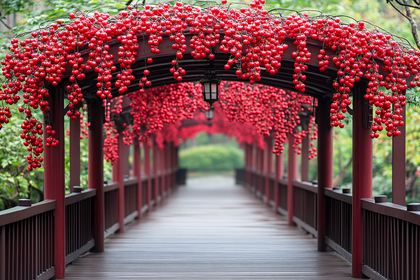 Red Berry Archway Pathway
