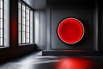 Red Circle Light Installation