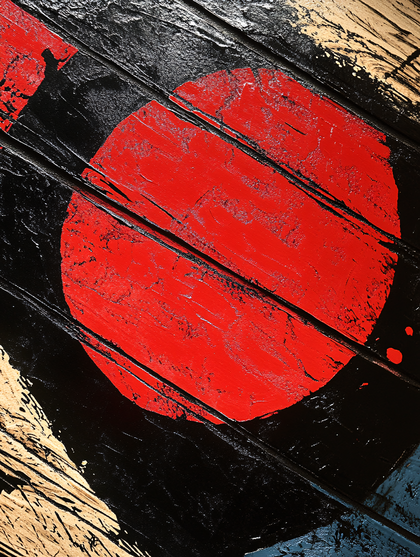 Red Circle On Wood Texture