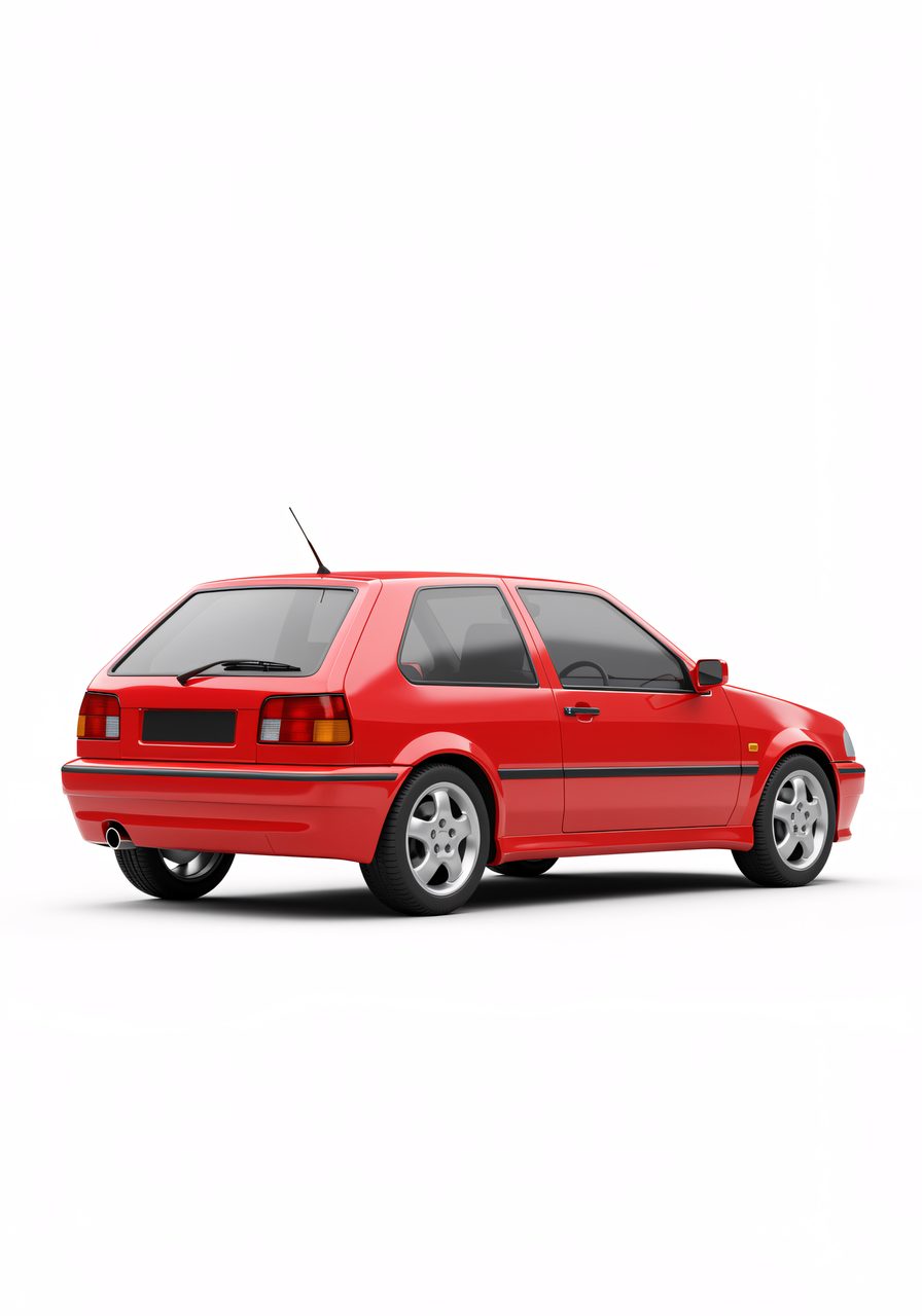 red hatchback car