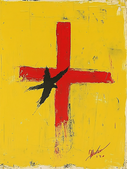 Red Cross and Black Bird