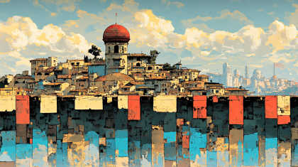 Red Dome Cityscape