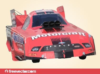 Red Drag Race Car Free Vector