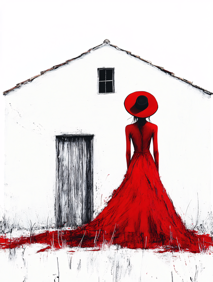 Red Dress And White House