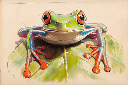 Red Eyed Tree Frog Illustration