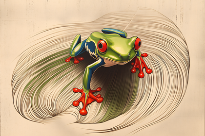Red Eyed Tree Frog On Leaf
