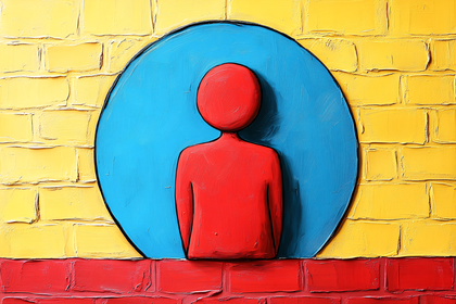 Red Figure in Blue Circle