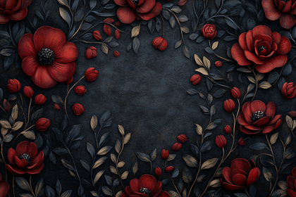 Red Floral Embossed Design