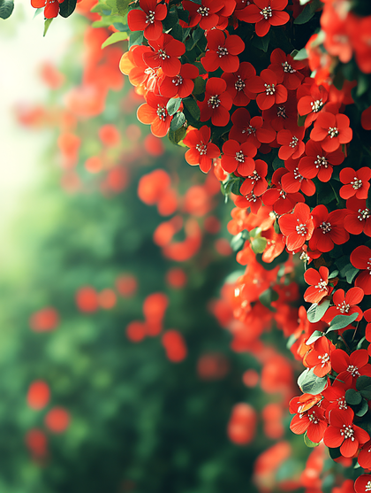 Red Flowers Blossoming in Spring