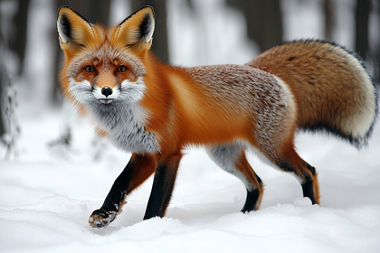 Red Fox In Snow