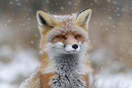 Red Fox In Snowfall